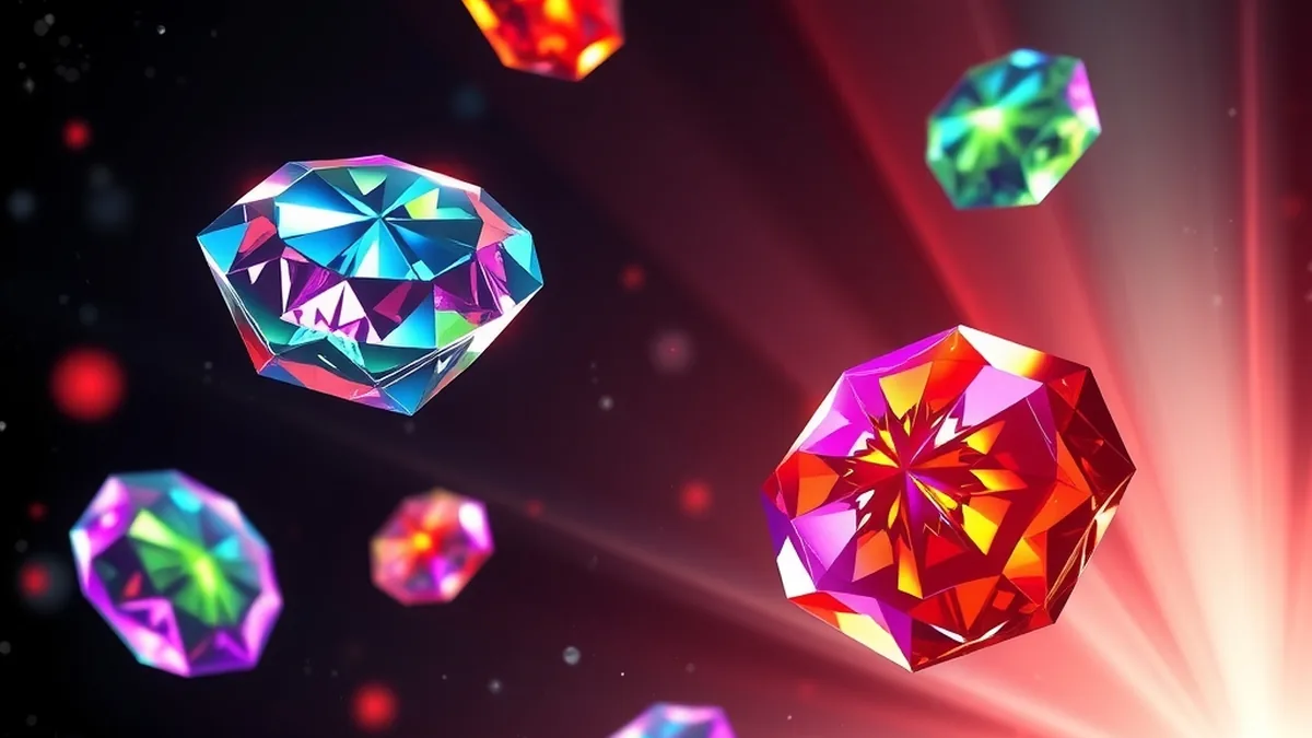 Glowing gems floating in space for starburst fatbet slot game